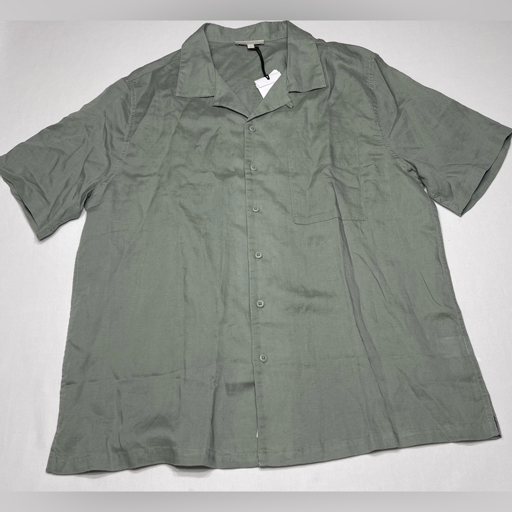 Onia Sage Green Linen Men Shirt size large NWT